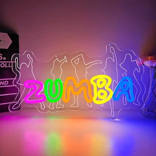 Zumba Neon Sign Dimmable Dance Neon Light for Wall Decor USB Powered Zumba Light Up Sign for Women Led Dance Gifts for Lovers