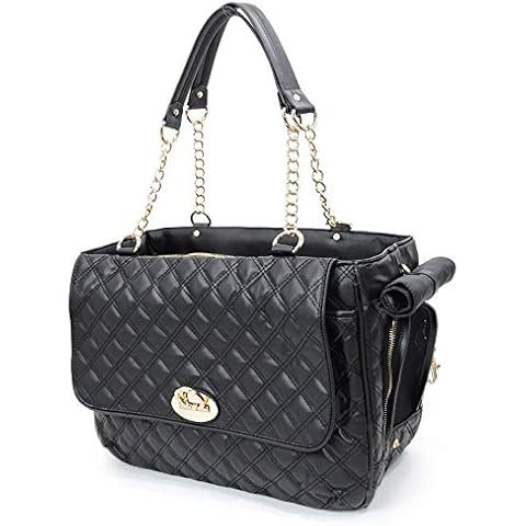 CHYIR Pet Handbag Dog Carrier Shoulder Bag PU Leather Puppy Purse Cat Tote Bags Suitable for Small Dogs and Cats Hiking Travel (black) Cover