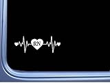 EZ-STIK RN Lifeline Sticker M183 8' Vinyl Sticker Registered Nurse Decal Stethoscope