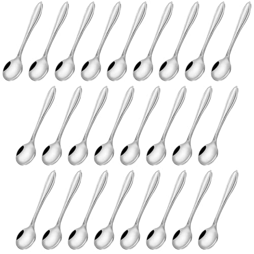 25 Pièces Mini Cuillères, Small Spoons 9,5 cm,Cafe en Acier Inoxydable,Acier poli et Résistant,Idéales pour Maison, Cuisine ou Restaurant,pour épices,...