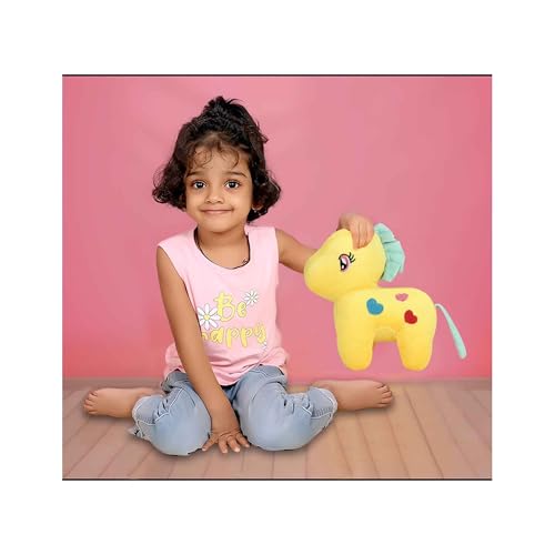 Image of DearJoy Baby Unicorn Soft Toy and Plush Toy Yellow - 32cm