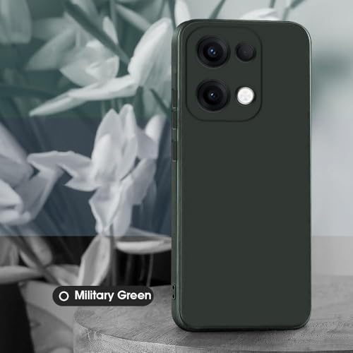 Image of Back Cover for Oppo Reno13 5G | Full Camera Protection | Premium Liquid Silicon Case | Flexible Bumper Case for Oppo Reno13 5G (Military Green)