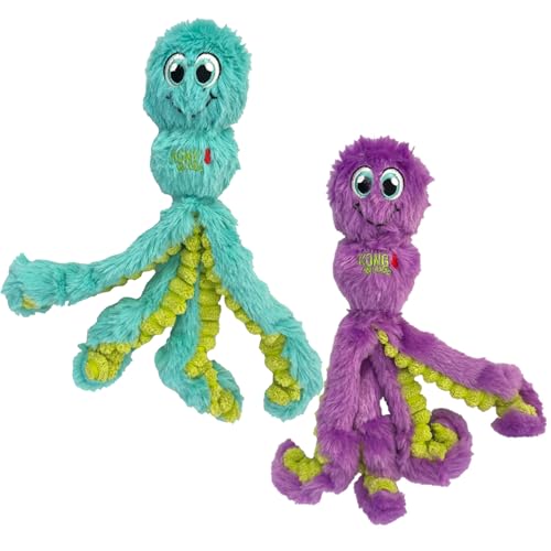 KONG Wubba Octopus Tug and Fetch Squeak Dog Toy Assorted Colors (Small (2 Pack))