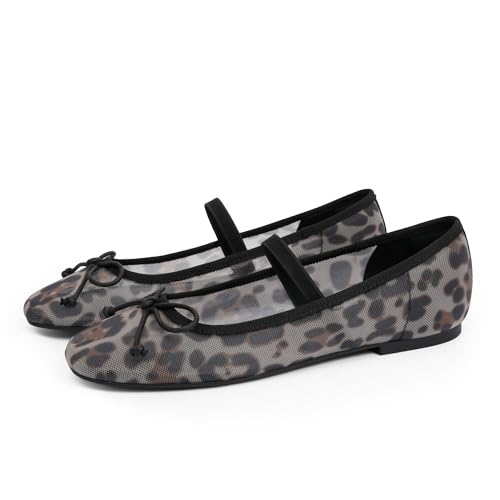 Image of Modatope Womens Flats Ballet Ballerina Flats for Women | Bow Bowknot Square Toe Slip on Flats, Dressy Comfort Ballet Shoes for Work, Driving, School, Travel & Daily Outings