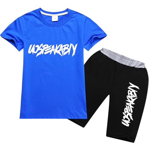 Image of amropi Boys Shorts Set Cotton T-Shirt and Short Pants 2 Pieces Summer Tracksuit for Age 2-12 Years