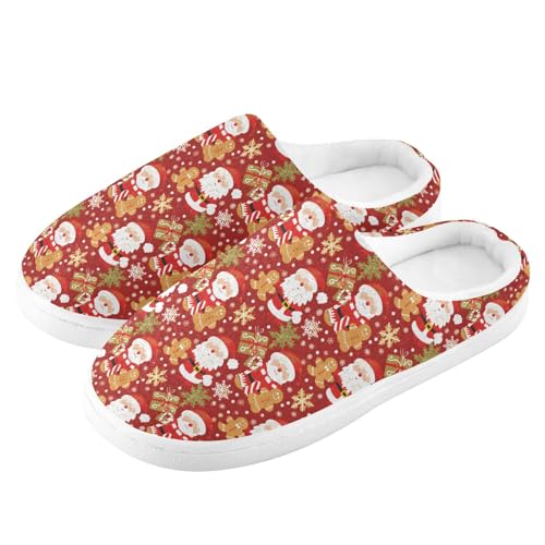 Fuzzy Memory Foam Slippers for Women/Men Santa Claus Cookie Man Pattern Fluffy Winter House Shoes Indoor and Outdoor4