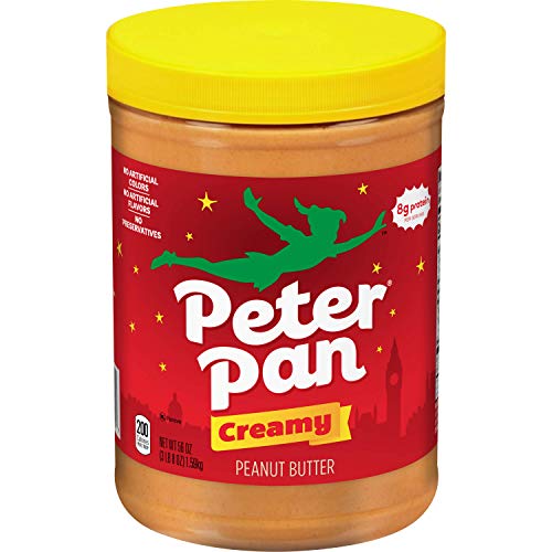 Peter Pan Creamy Peanut Butter, Made with Roasted Peanuts, Great for Peanut Butter and Jelly Sandwiches and Peanut Butter Snacks, Gluten Free Peanut Butter, 56 OZ Jar