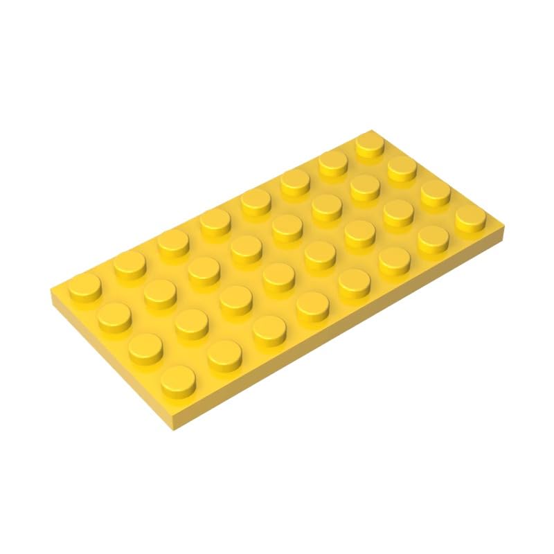3035 Foundation Plate Plate 4x8 10 Pieces GDS-521 Compatible with Lego Building Blocks Color:Yellow
