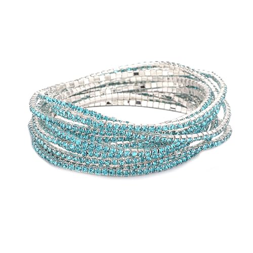 Long Tiantian 2166SEP-RHINESTONES-LIGHT LAKE BLUE Teen Girl Gifts Bracelet For Woman Stackable Stretch Bracelets thumb #6