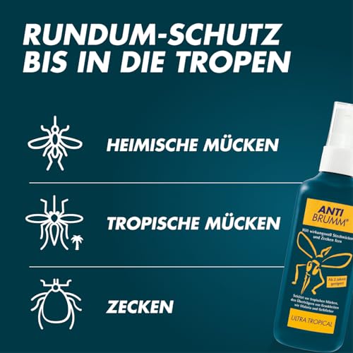 Anti Brumm Ultra Tropical Pumpspray, 75 ml: Insekten-Repellent für effektiven Schutz gegen Mücken und Zecken, Mückenspray mit DEET
