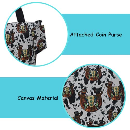 Image of NGIL Medium Top Zipper Closure Canvas Tote Bag with Attached Matching Coin Purse For Moms and Nurses