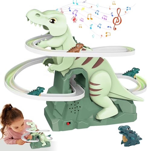 Juguete de Escalada de Dinosaurio, Tobogán de Dinosaurios con Luz y Música, Juguete de Montaña Rusa de Dinosaurio, Apto para niños de Tres años o más Juguete de Escalada de Dinosaurio, Tobogán de Dinosaurios con Luz y Música, Juguete de Montaña Rusa de Dinosaurio, Apto para niños de Tres años o más