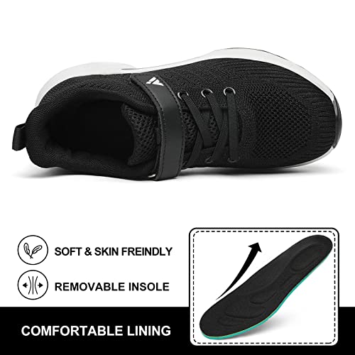 Mishansha Boy's Girl's Tennis Shoes Toddler Slip-On Outdoor Jogging Running Shoes For Kids Athletic Walking Sports Sneaker Black Size 13 Little Kid #TOP3