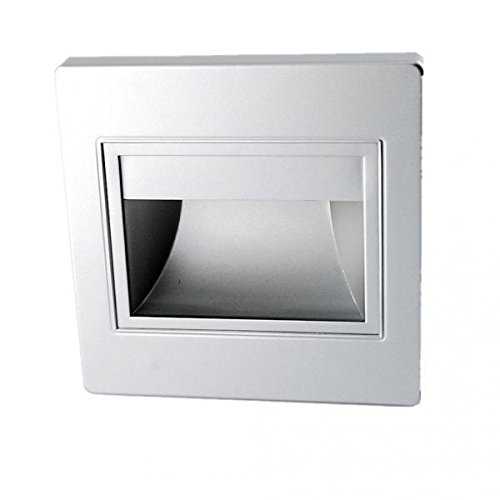 2x Silver 1.5W Wall Plinth Recessed Stair Lamp Aisle Porch Footlight-Cold White|1 X Led Outdoor Wall Light| Landscape & Walkway Lights| Yard, Garden & Outdoor Living-image-42