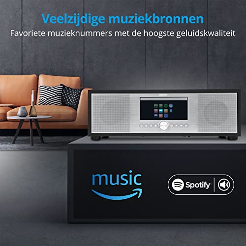 MEDION P66400 2.1 All in One Audio Systeem met Subwoofer (Internet Radio, DAB+, CD, MP3, Spotify Connect, Amazon Music… - Image 4
