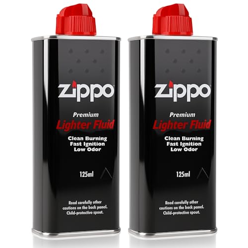 FERRIS | Universal Zippo Lighter Fluid 125ml | Windproof Lighter Gas with Easy to Fill Nozzle | Fast Ignition, Low Odor Lighter Fuel for Zippo (Pack of 2)