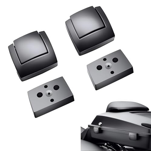 Kit de cierres Tour Pack compatibles con Harley Touring modelos 1980-2013 - cierre de maletero negro con espaciadores miniatura 3