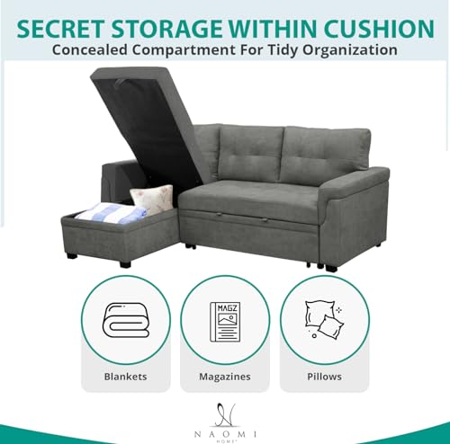 Naomi Home 99793 Transform Any Space: Sleeper Sectional Sofa thumb #4