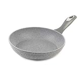 Salter BW02763 Sartén antiadherente de la colección Marblestone, 24cm, apta para lavavajillas, y placas de inducción con mango de baquelita suave, libre de PFOA, para freír pescado, carne y verduras