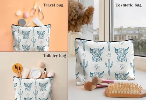 Image of Western Makeup Bag,Western Gifts For Women,Cow Makeup Bag,Cowgirl Stuff,Western Stuff For Women,Western Gifts,Cowgirl Gifts(Leather COW M)