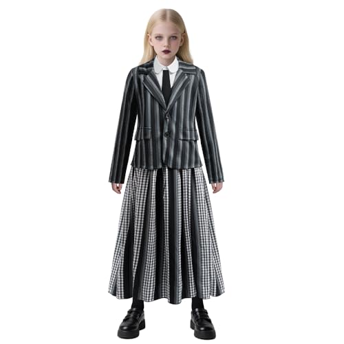 Disfraz de anime niña 3 piezas blazer camisa falda miniatura 2