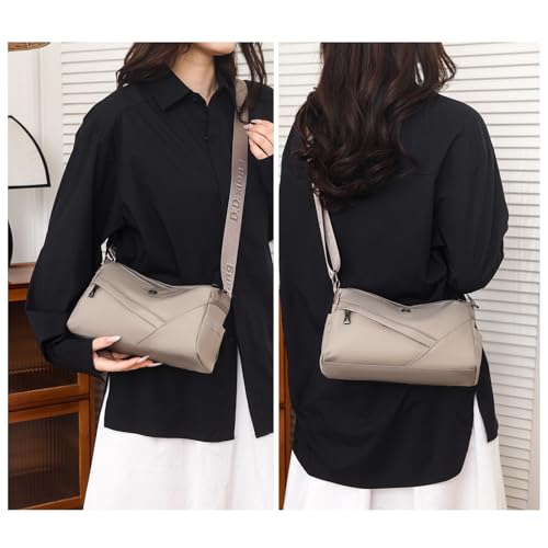 Image of Eslcorri Lightweight Nylon Crossbody Bag for Women, 3 Pocket Casual Shoulder Purse with Adjustable Strap for Travel Daily Use | Well-organized