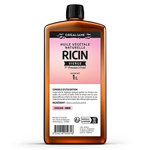 Huile de ricin 1 litre - Pure et Naturelle - barbe, Cheveux,...