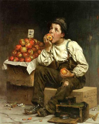 Tableau Un garçon mangeant des fruits pour sublimer votre salon chaleureux