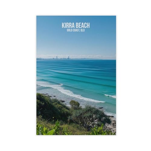 Affiche toile Keira Beach Queensland 61x91cm | Cadre déco grand salon sans reflet