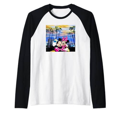 Mickey et Minnie t-shirt raglan pour revivre la magie des couchers de soleil californiens