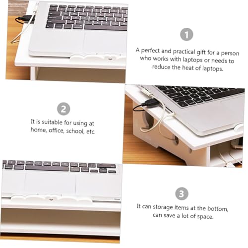 Base para laptop ARTIBETTER blanca con ventilación miniatura 3
