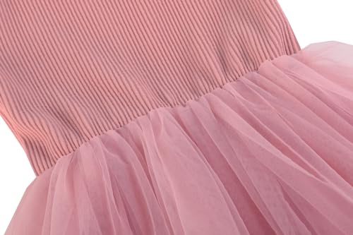 Image of GSVIBK Baby Girls Tutu Dress Sleeveless Toddler Cotton Tulle Skirt Princess Party Prom Dresses