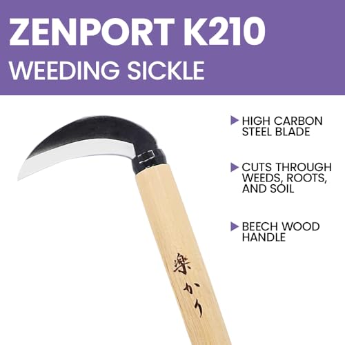 Zenport K210 High Carbon Steel Japanese-Style Weeding Sickle miniatura 4