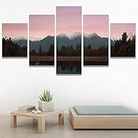 SIGNWIN 5 Panel Canvas Wall Art Calming Waters for Home Decorations Ready to Hang - 60