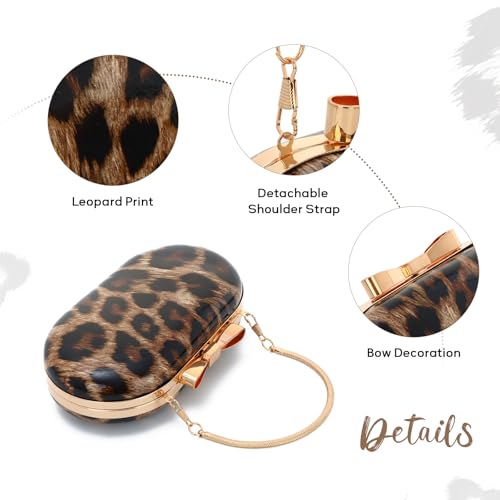 Bolso pequeño de noche con estampado de leopardo para mujer miniatura 5