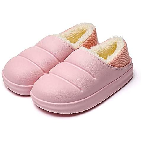 goofort Winter Water-proof Slippers Clogs Fur lined Memory foam Warm House shoes for Outdoor Spa Shower Bath Women and Men Cover