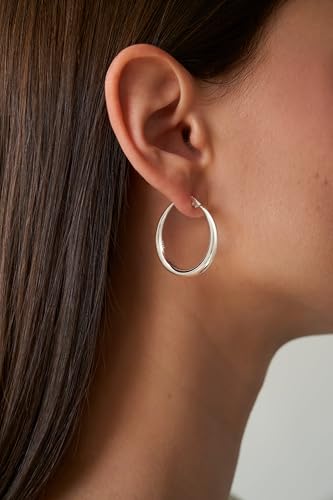 925 Sterling Silver Hoop Earrings for Women, Lightweight Hypoallergenic Hollow Circle Hoop Earrings, Fashion Jewelry Everyday Wear or Gift for Her4