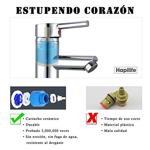 Hapilife-Grifo-Monomando-Lavabo-de-Laton-Cromo-con-Aireador-Agua-Fria-y-Caliente-Grifo-Lavabo-con-Mangueras-38-10-Anos-Garantia