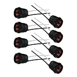 QUMIIRITY Portalámparas E27 Negro con Cableado Preinstalado Base de Rosca para Lámparas Colgantes 8 Unidades Resistente al Agua para Uso Exterior Jardín y Patio