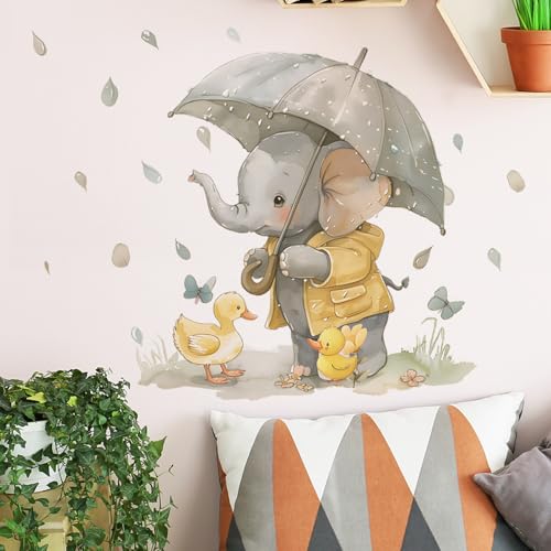 Vinilo decorativo elefante y patitos acuarela para niños miniatura 4