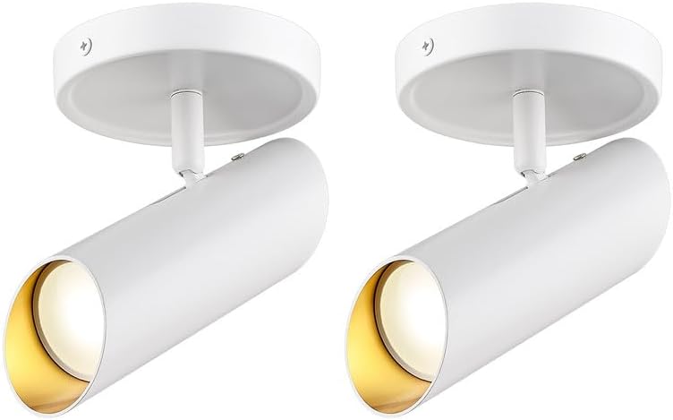 FEMILA Wall Sconces Set of Two, White Wall Lighting Fixture with 4000K LED Bulbs, Suitable for Living Room, Hallway, Gallery, 4FS79TL-2PK WH