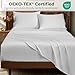 HYPREST Egyptian Cotton Sheets King - 18 Inch Extra Deep Pocket King Sheets, Luxury Soft & Crisp Bed Sheets Set, Oeko-TEX Certified, Durable Cooling Hotel Bedding, White