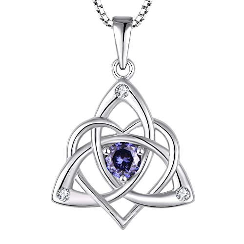 STARCHENIE Celtic Knot Necklace for Women 925 Sterling Silver Trinity Love Knot Pendant December Birthstone Created Tanzanite Jewelry by STARCHENIE - Used condition - US$62.45