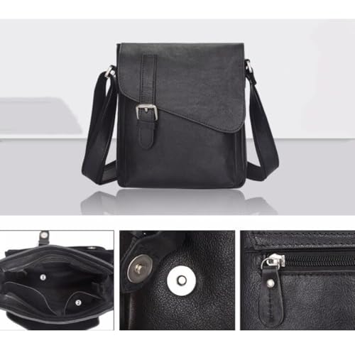 Mens Genuine Leather Shoulder Bags Messenger Bags Crossbody Bags Casual Daypacks Waist Packs(Brown)3