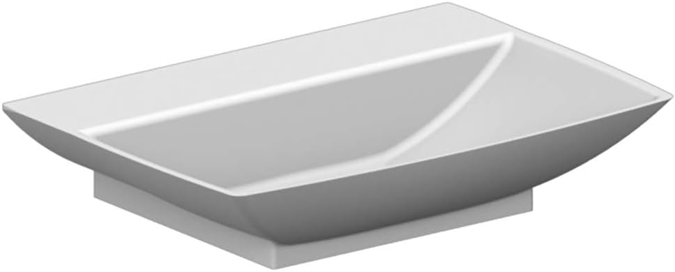Scarabeo 8046/R-No Hole-637509864637 Wall Mounted Porcelain Washbasin, White