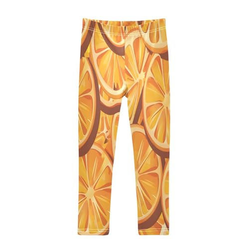 Bolaz Toddler Girls Leggings Printed Yoga Pants Leggings Orange Pieces for Kids