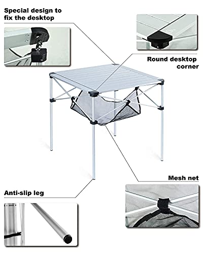 Iclimb 2 Heavy Duty Compact Folding Chair And 1 Folding Square Table Bundle For Two Adults Camping, Picnic, Backyards, Bbq #TOP6