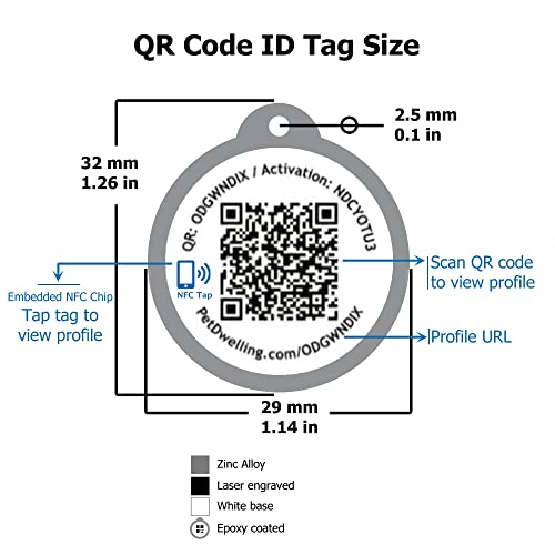 Pet Dwelling Premium Nfc-Qr Code Pet Id Tags - Dog Tags And Cat Tags, Connect To Online Pet Profile, Receive Instant Scanned Location Email Alert(Blue Paw) #TOP2