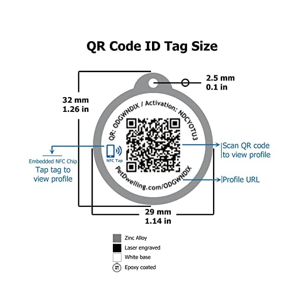Pet Dwelling Smart NFC – QR Code Emotional Support Animal ESA Pet ID Tag – Online Pet Profile – Scan Tag Location – Instant Email Notification(NFC Red) Pet Dwelling Smart NFC – QR Code Emotional Support Animal ESA Pet ID Tag – Online Pet Profile – Scan Tag Location – Instant Email Notification(NFC Red)