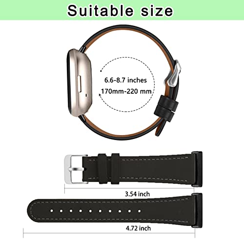 Linklife Leather Bands Compatible with Fitbit Versa 4/Fitbit Versa 3/Sense 2/Fitbit Sense Watch for Women Men, Classic Leather Wristband Straps, Brown by Linklife - Used condition - Image 5